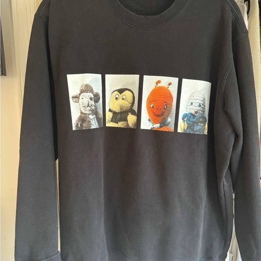 Supreme Black Crewneck Sweater with Graphic Panels